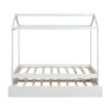 Wood White Twin Size House Platform Bed with Trundle by Z-joyee