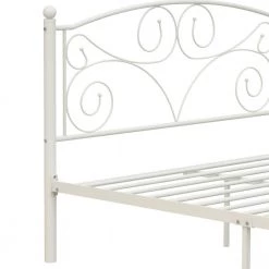 Metal White Full Size Platform Bed with Headboard by Z-joyee -Cheap Z-joyee Store white z joyee platform beds f fb857219751 fa 1000