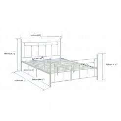 Metal White Queen Platform Bed with Headboard by Z-joyee -Cheap Z-joyee Store white z joyee platform beds f fb857219867 c3 1000
