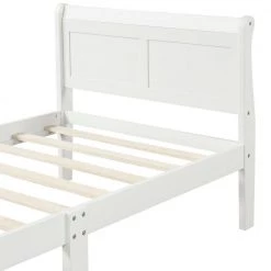 41.3 in. W White Twin Wood Frame Platform Bed with Headboard & Footboard by Z-joyee -Cheap Z-joyee Store white z joyee platform beds ly wf192439aak 1f 1000