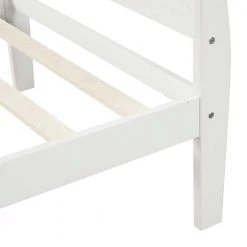 41.3 in. W White Twin Wood Frame Platform Bed with Headboard & Footboard by Z-joyee -Cheap Z-joyee Store white z joyee platform beds ly wf192439aak 44 1000