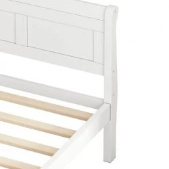 41.3 in. W White Twin Wood Frame Platform Bed with Headboard & Footboard by Z-joyee -Cheap Z-joyee Store white z joyee platform beds ly wf192439aak 76 1000