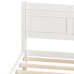 41.3 in. W White Twin Wood Frame Platform Bed with Headboard & Footboard by Z-joyee -Cheap Z-joyee Store white z joyee platform beds ly wf192439aak fa 1000