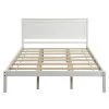 80.7 in. White Queen Platform Bed Frame with Headboard Wood Slat Support by Z-joyee