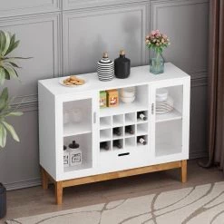 White Sideboards with an Open Shelf by Z-joyee -Cheap Z-joyee Store white z joyee sideboards buffet tables p dj20220003 31 1000