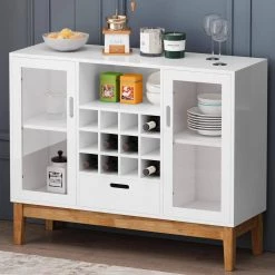 White Sideboards with an Open Shelf by Z-joyee -Cheap Z-joyee Store white z joyee sideboards buffet tables p dj20220003 44 1000