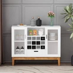 White Sideboards with an Open Shelf by Z-joyee -Cheap Z-joyee Store white z joyee sideboards buffet tables p dj20220003 c3 1000