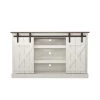 53.9 in. White Farmhouse Sliding Barn Door TV Stand Fits TV's up to 65 in. by Z-joyee
