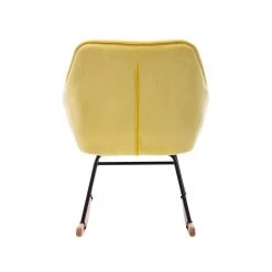 Yellow Velvet Living Room Comfortable Rocking Chair Accent Chair by Z-joyee -Cheap Z-joyee Store yellow z joyee rockers gliders ottomans p y202200013 66 1000